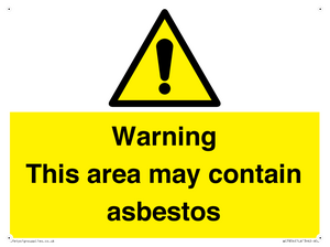 Warning This area may contain asbestos